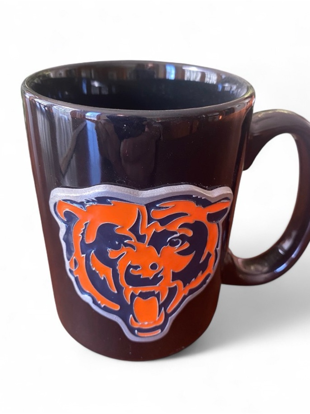 NFL Chicago Bears Football Navy Ceramic Mug 3D Metal Emblem New